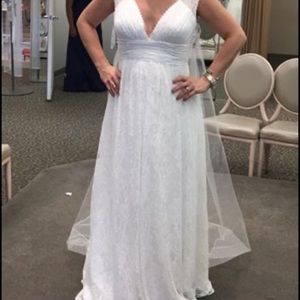 David’s bridal wedding dress in bag